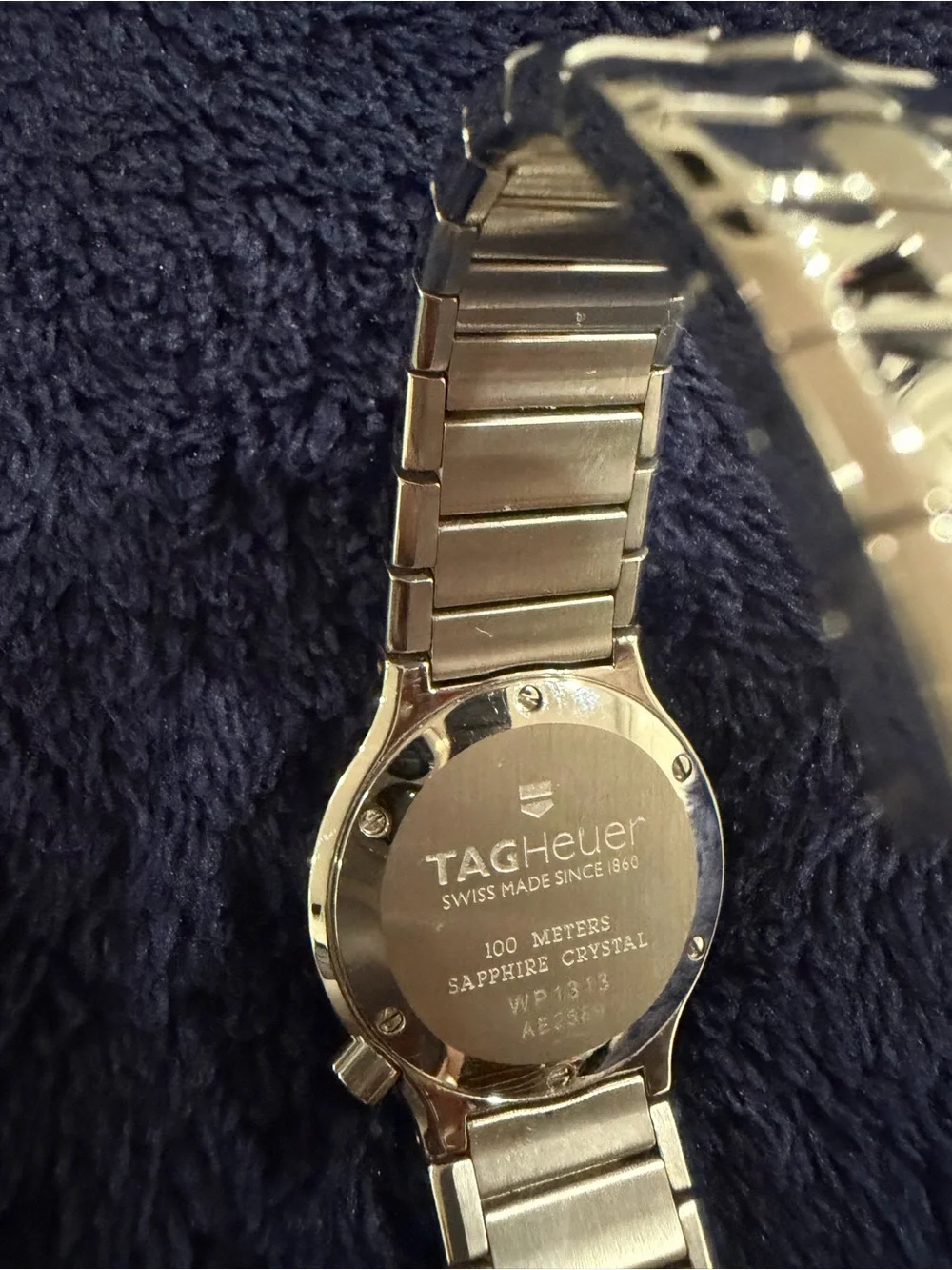 Tag Heuer Silver Bracelet Watch with Blue Sunburst Dial